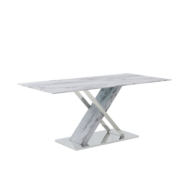 Global Furniture Usa Contemporary Marble Inspired D1274Dt + D915Dc White - 2790