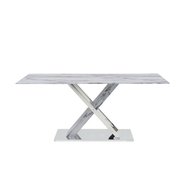 Global Furniture Usa Contemporary Marble Inspired D1274Dt + D915Dc White - 2790