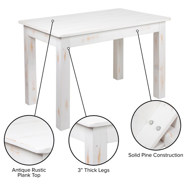 Flash Furniture Rectangle 30" W, 46" L, 29.5" H, Wood, Wood Grain - XA-F-46X30-WH-GG