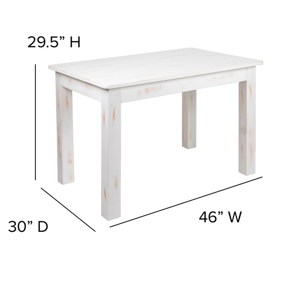 Flash Furniture Rectangle 30" W, 46" L, 29.5" H, Wood, Wood Grain - XA-F-46X30-WH-GG