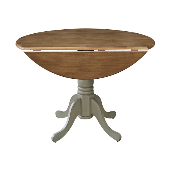 International Concepts Round 42 in Round Dual Drop Leaf Pedestal Table, Hickory/Stone, 42 in W, 42 in L, 29.5 in H, Wood - T41-42DP