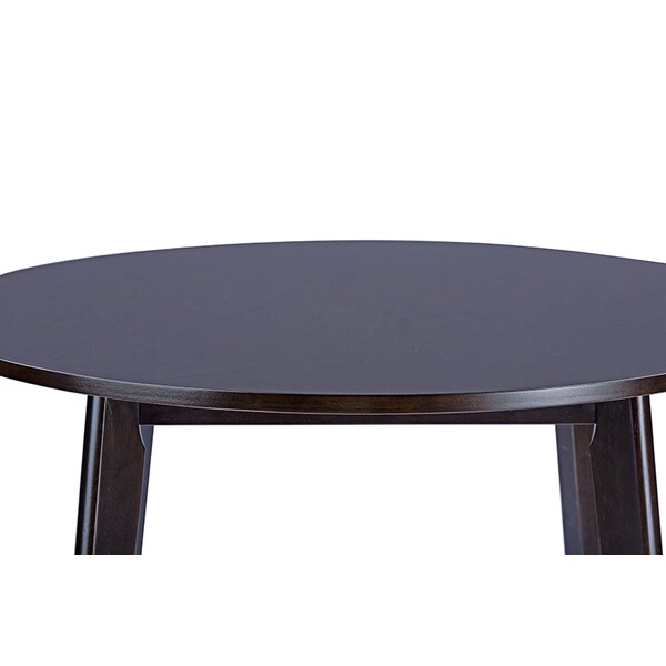 Baxton Studio Debbie Mid-Century Dark Brown Wood Round Dining Table - 115-6210