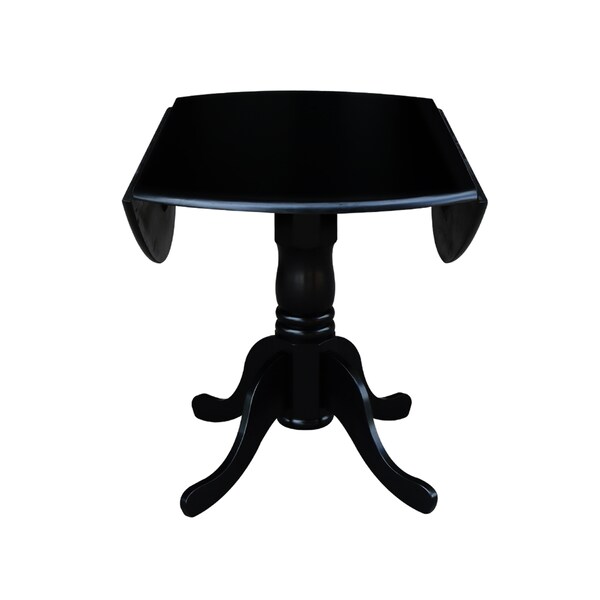 International Concepts 42 in. Dual Drop Leaf Table with 4 Cross Back Dining Chairs - 5 Piece Dining Set - K46-42DP-C613-4