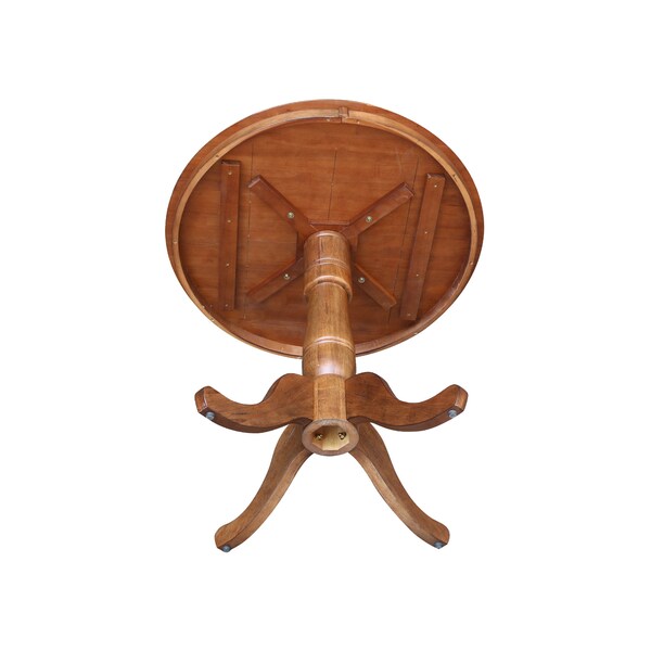 International Concepts Round 36 in Round Top Pedestal Table, 35.1 in Height, Distressed Oak, 36 in W, 36 in L, 35.1 in H - K42-36RT-6B