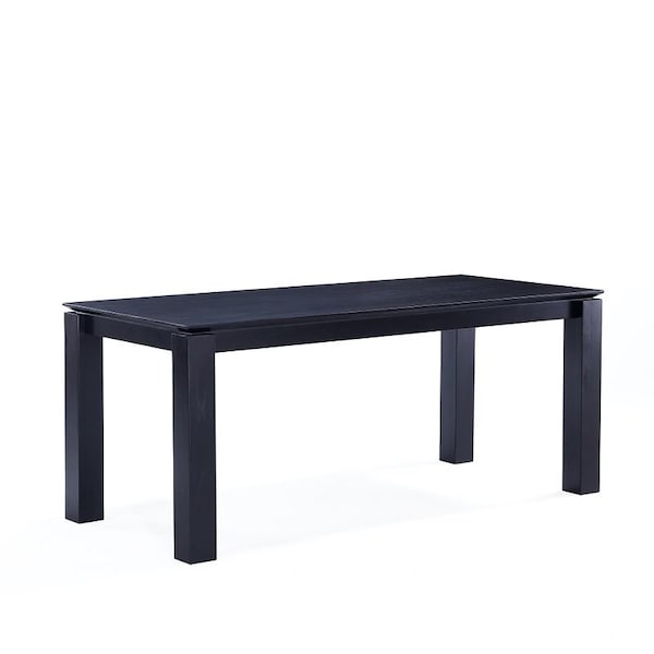 Manhattan Comfort Rectangle Dining Set of 9 W/ Paragon Chairs, 70.86 in L, American Solid Ash Wood, Black - 8-DT02DCCA05-GY