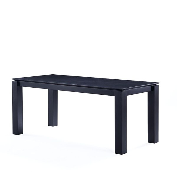 Manhattan Comfort Rectangle Dining Set of 9 W/ Paragon Chairs, 70.86 in L, American Solid Ash Wood, Black - 8-DT02DCCA05-GY