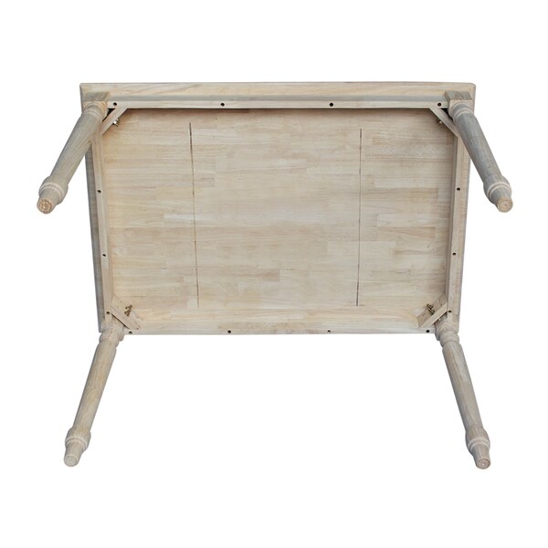 International Concepts Rectangle Solid Wood Top Table, Turned Legs, Unfinished, 30 in W, 42 in L, 30 in H, Wood - K-3042-330T