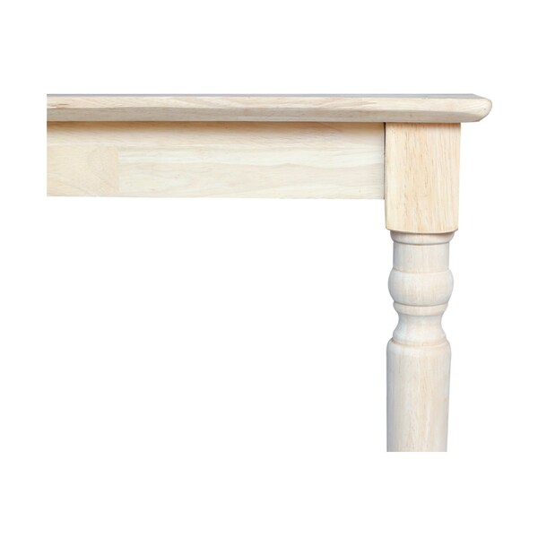 International Concepts Rectangle Solid Wood Top Table, Turned Legs, Unfinished, 30 in W, 42 in L, 30 in H, Wood - K-3042-330T