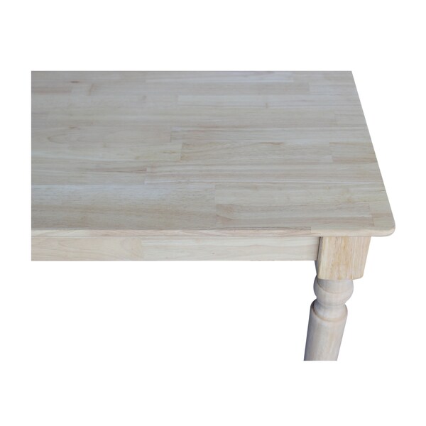 International Concepts Rectangle Solid Wood Top Table, Turned Legs, Unfinished, 30 in W, 42 in L, 30 in H, Wood - K-3042-330T