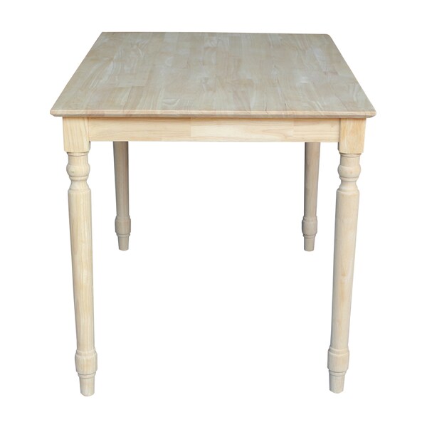 International Concepts Rectangle Solid Wood Top Table, Turned Legs, Unfinished, 30 in W, 42 in L, 30 in H, Wood - K-3042-330T
