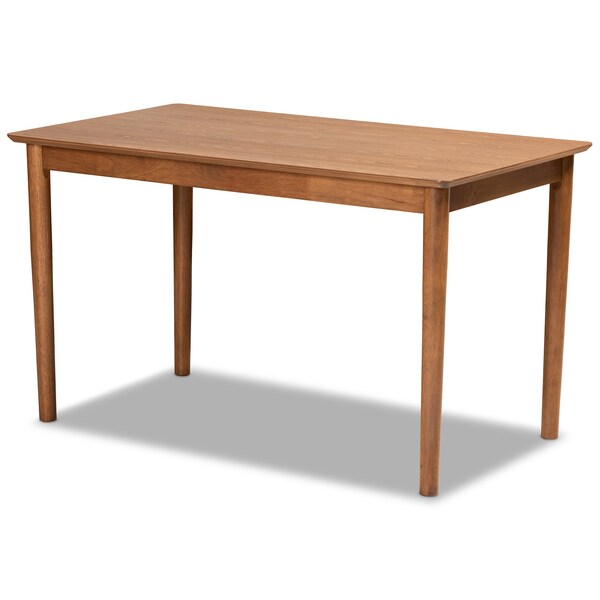 Baxton Studio Sanford Mid-Century Modern Grey Fabric and Walnut Brown Finished Wood 3-Piece Dining Nook Set - 184-11340-9305-ZORO