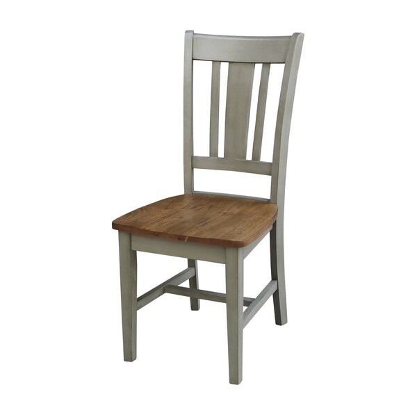 International Concepts Round 36 in Rd Top Pedestal Table, 2 San Remo Chairs, Hickory/Stone, 36 in W, 36 in L, 29.1 in H - K41-36RT-C10-2