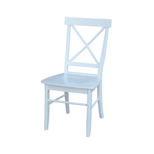 International Concepts 36 in. Solid Wood Round Extension Dining Table with 2 Dining Chairs in White - K08-36RXT-23B-C613-2