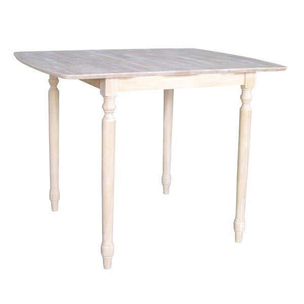 International Concepts Square Table with Butterfly Extension, Unfinished, 36 in W, 36 in L, 36 in H, Wood, Unfinished - K-T36X-336T