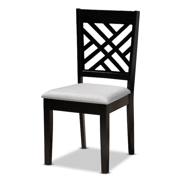 Baxton Studio Caron Grey Upholstered Espresso Brown Finished Wood 7-Piece Dining Set - 162-10526-10519