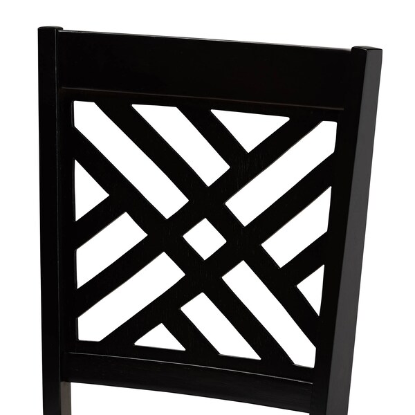 Baxton Studio Caron Grey Upholstered Espresso Brown Finished Wood 7-Piece Dining Set - 162-10526-10519