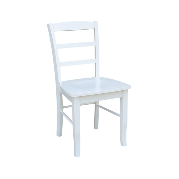 International Concepts 42 in. Dual Drop Leaf Table with 4  Ladder Back Dining Chairs - 5 Piece Dining Set - K02-42DP-C08-2-4