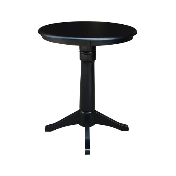 International Concepts Round 30 in Round Top Pedestal Table, 34.9 inH, Black, 30 in W, 30 in L, 35.9 in H, Wood, Black - K46-30RT-27B-6B