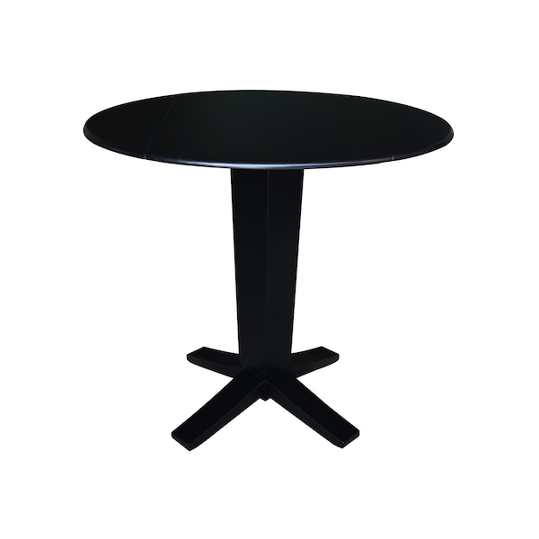 International Concepts 42 in. Solid Wood Dual Drop Leaf Dining Table with 4 Counter Height Stools in Black/Distressed Oak - K46-42DPT-23S4261324