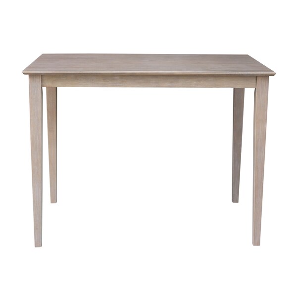 International Concepts Rectangle Solid Wood Top Table, Counter Height, Washed Gray Taupe, 30 in W, 48 in L, 36 in H, Wood - K09-3048-36S