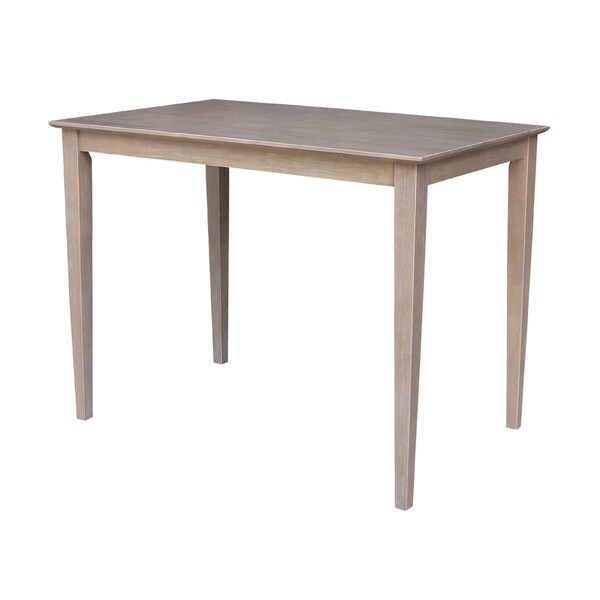 International Concepts Rectangle Solid Wood Top Table, Counter Height, Washed Gray Taupe, 30 in W, 48 in L, 36 in H, Wood - K09-3048-36S