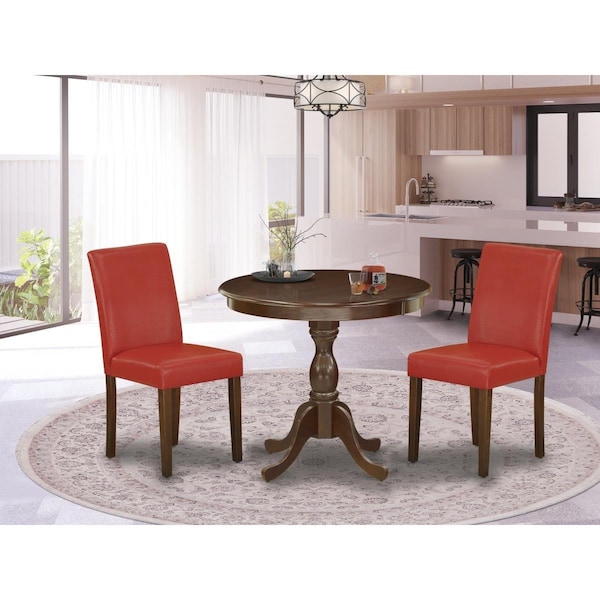 East West Furniture 3 Piece Antique Dining Table Set - Mahogany - AMAB3-MAH-72