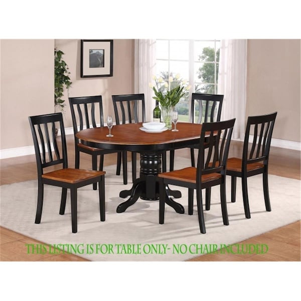 East West Furniture Avon Oval Table With 18 In. Butterfly Leaf-Black and Cherry Finish - AVT-BLK-TP