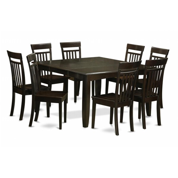 East West Furniture 9 Piece Dining Room Setdinette Table With Leaf and 8 Dinette Chairs - PFCA9-CAP-W