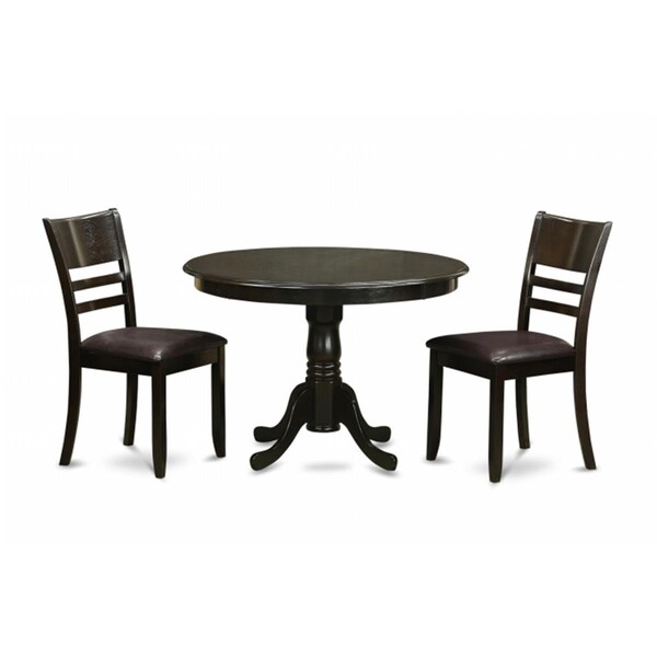 East West Furniture 3 Piece Kitchen Nook Dining Set-Dining Table and 2 Dinette Chairs - HLLY3-CAP-LC