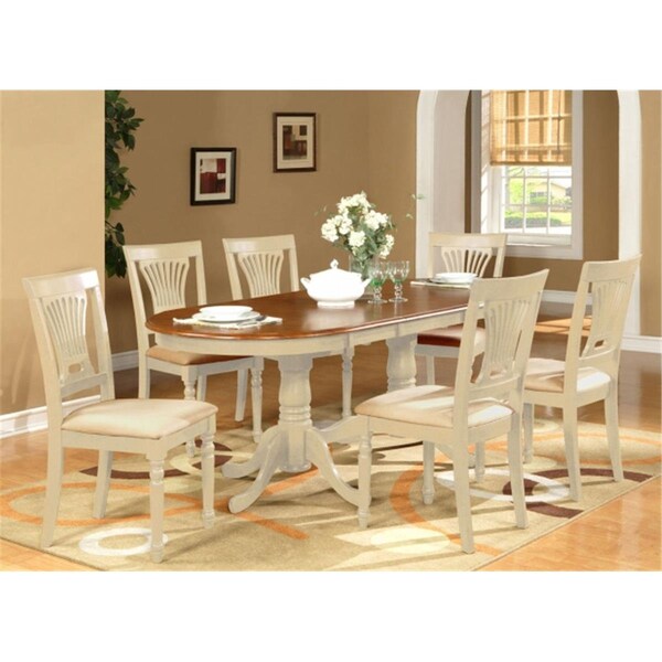 East West Furniture 5 Piece Dining Table Set - Table and 4 Dining Chairs - PLAI5-WHI-C