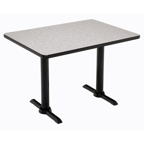 Kfi Rectangle KFI Mode 30" x 48" Conference Table, Grey Nebula Finish, Black T-leg Base, Bistro Height - T3048-B2065-BK-GYN-38