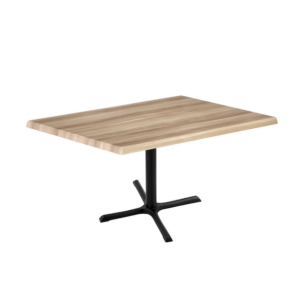 Holland Bar Stool Co 30" Tall OD211 Black Table Base 30" x 30" Foot 30" x 48" Natural Top by the HollBar Stool Co. - OD211-3030BWOD3048NAT