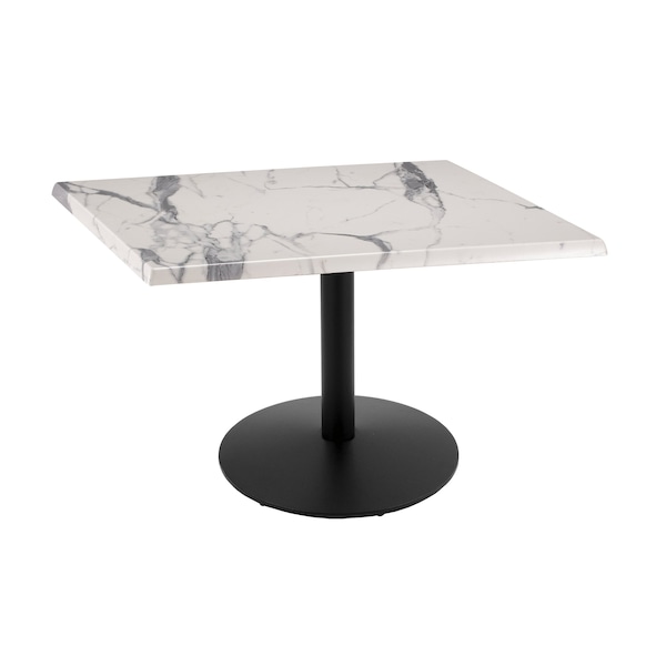 Holland Bar Stool Co 30" Tall OD214 Black Table Base 22" Diameter 36"x36" Square White Marble Top - OD214-2230BWOD36SQWM