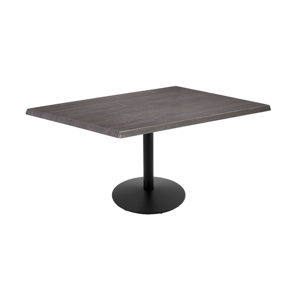 Holland Bar Stool Co 30" Tall OD214 Black Table Base 22" Diameter Foot 30" x 48" Charcoal Top by the HollBar Stool Co. - OD214-2230BWOD3048CHAR