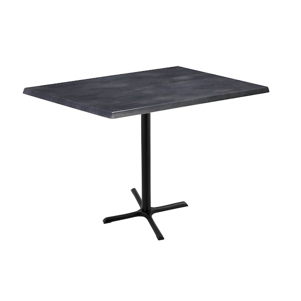 Holland Bar Stool Co 42" Tall OD211 Black Table Base 30" x 30" Foot 30" x 48" Black Steel Top by the HollBar Stool Co. - OD211-3042BWOD3048BLKSTL