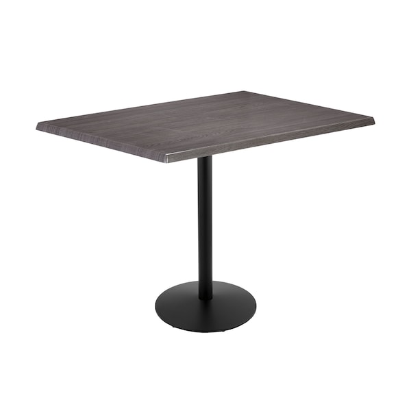 Holland Bar Stool Co 42" Tall OD214 Black Table Base 22" Diameter Foot 30" x 48" Charcoal Top by the HollBar Stool Co. - OD214-2242BWOD3048CHAR