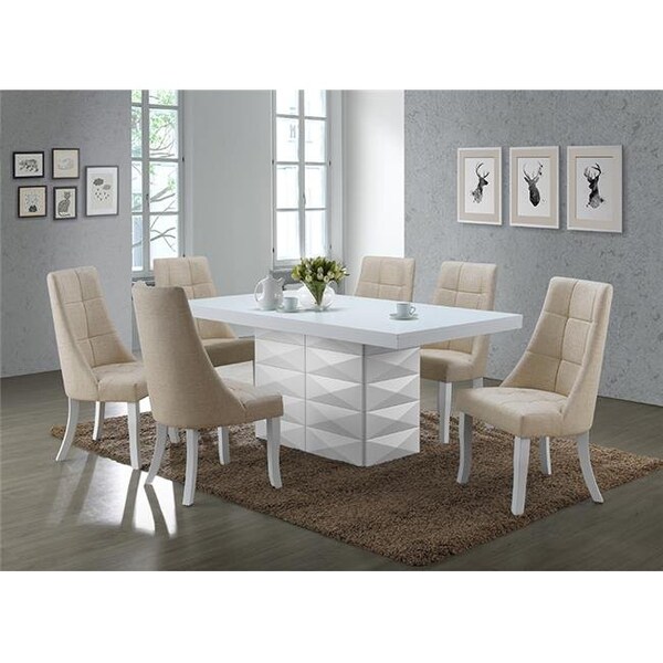 Kb KB D510-T 31 x 39 x 71 in. Wood Modern Rectangular Dinette Dining Room Table - White - D510-T