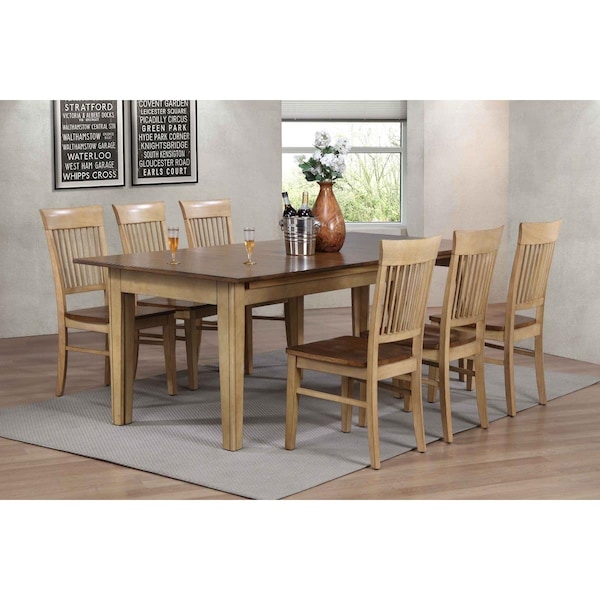 Sunset Trading Sunset Trading DLU-BR134-C70-PW7PC 30.5 x 62 x 40 in. Brook Rectangular Extension Dining Table - 7 Piece - DLU-BR134-C70-PW7PC