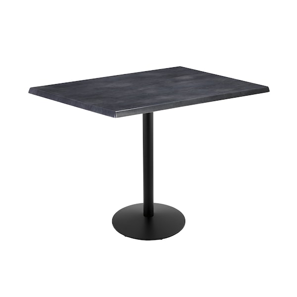 Holland Bar Stool Co 42" Tall OD214 Black Table Base 22" Diameter Foot 30" x 48" Black Steel Top by the HollBar Stool Co. - OD214-2242BWOD3048BLKSTL