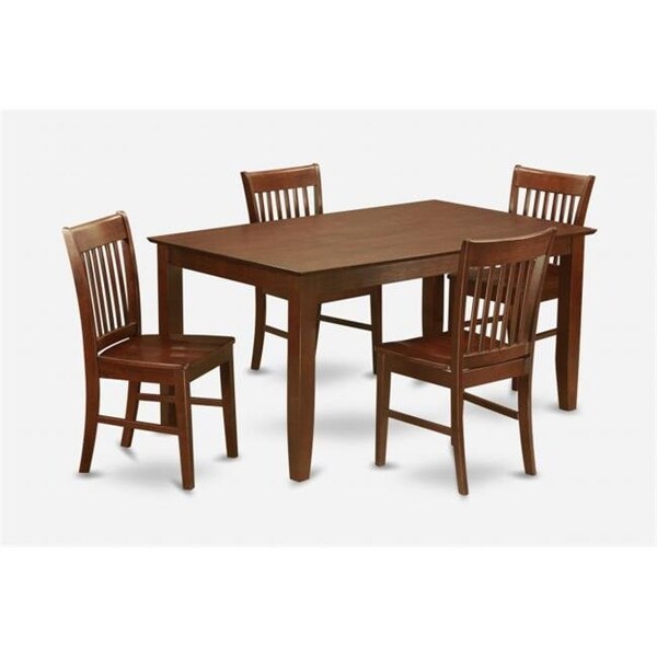 East West Furniture East West Furniture CANO7-MAH-W 7PC Rectangualar Table and 6 Wood seat ladder back chairs - CANO7-MAH-W