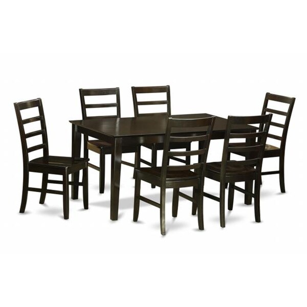 East West Furniture East West Furniture CAPF7-CAP-W 7 Piece Formal Dining Room Set-Table and 6 Matching Dining Chairs - CAPF7-CAP-W
