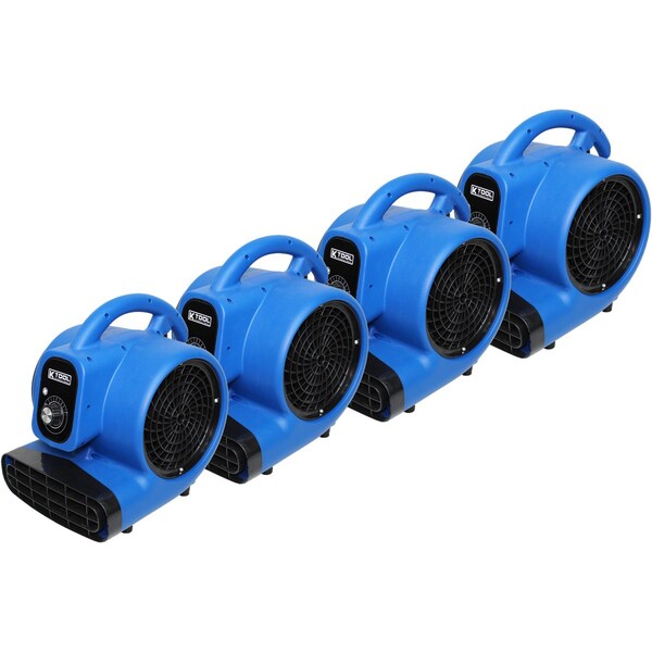 K-Tool International 4 Pk of 800 CFM Floor Blowers - KTI77703-PK4