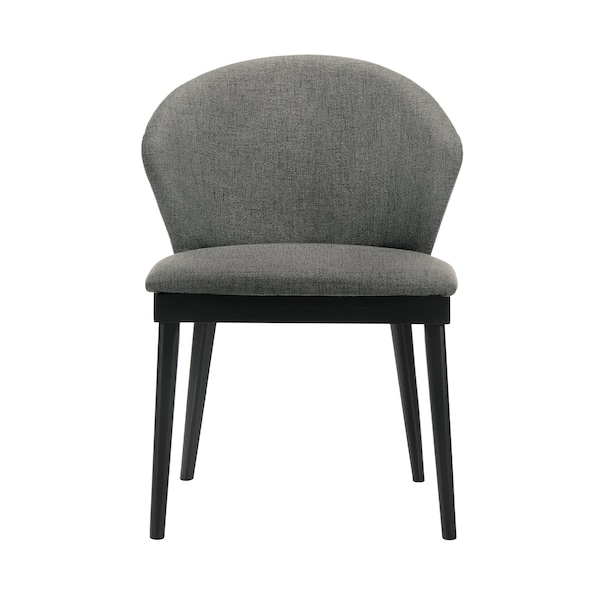 Armen Living Arcadia and Juno 48" Round Charcoal and Black Wood 5 Piece Dining Set - SETARDI5JNBLCH48