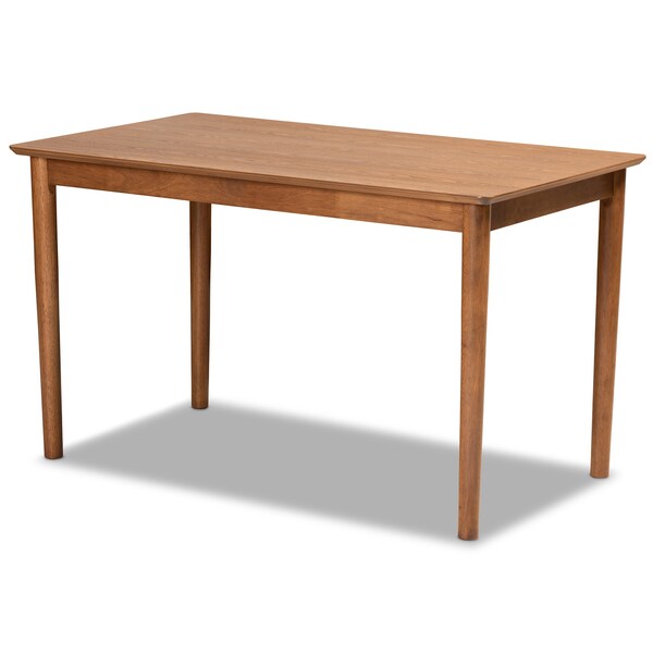Baxton Studio Daymond Mid-Century Modern Tan Faux Leather and Walnut Brown Finished Wood 5-Piece Dining Nook Set - 186-11352-11353-11354-9305-ZORO
