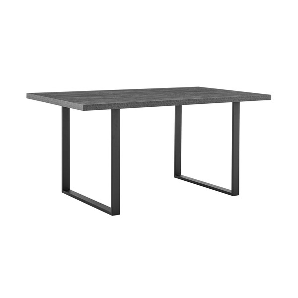 Armen Living Fenton and Pacific 5 Piece Modern Rectangular Dining Set with Black Base in Black Melamine Wood - SETFEDI5PCGR