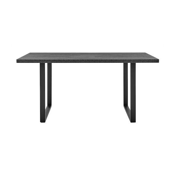 Armen Living Fenton and Pacific 5 Piece Modern Rectangular Dining Set with Black Base in Black Melamine Wood - SETFEDI5PCGR