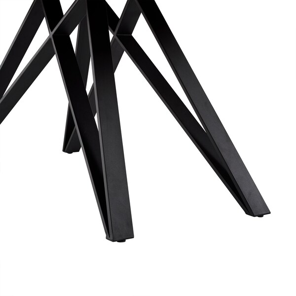 Armen Living Modena Contemporary Dining Table in Matte Black Finish and Walnut Wood Top - LCMNDIWABL