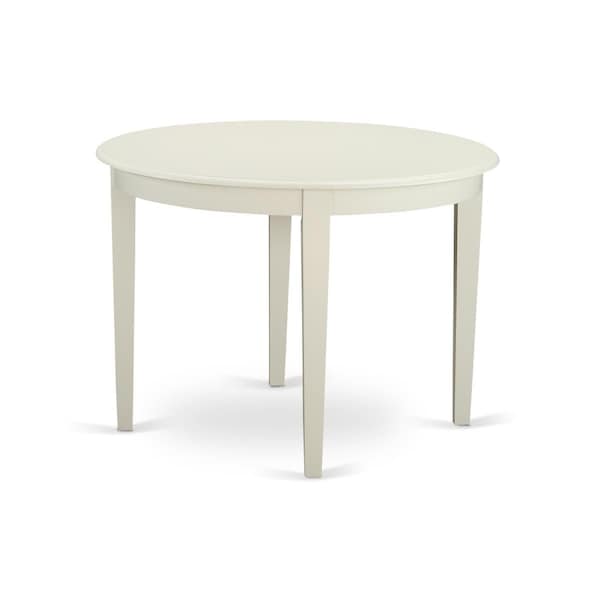 East West Furniture East West Furniture BOT-WHI-T Boston Table 42 in. Round with 4 Tapered Legs; White Finish - BOT-WHI-T