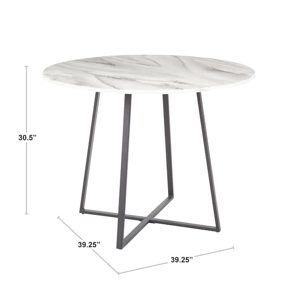Lumisource Cosmo Dining Table in Gold Metal and White Marble Top - DT-COSMO2 AUWMB