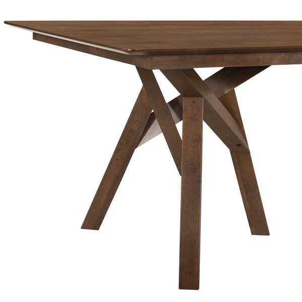 Armen Living Cortina 79" Mid-Century Modern Walnut Wood Dining Table with Walnut Legs - LCCODIWA